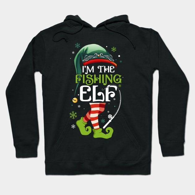 The Fishing Elf Christmas Party Elf Hoodie by nmcreations